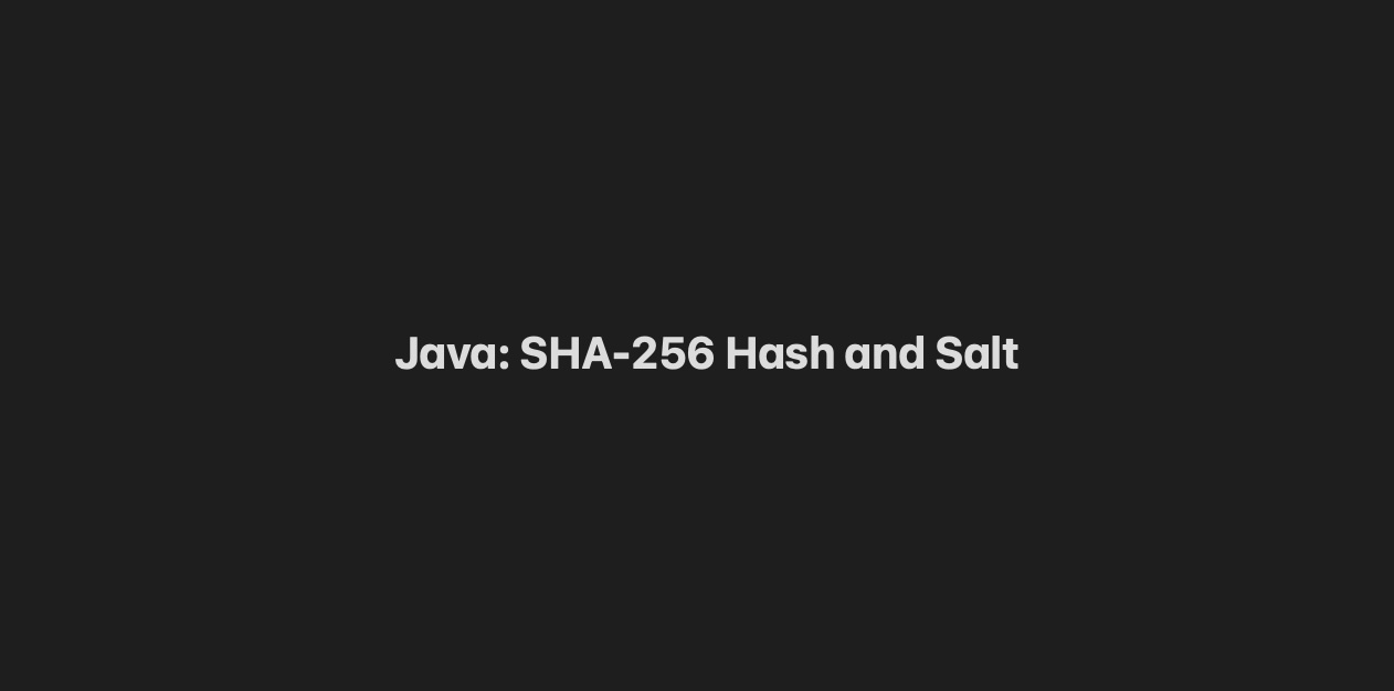 SHA-256 Hash and Salt Example